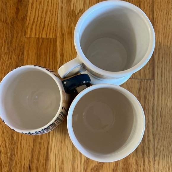 Anthropologie Mugs Set of 3 Homegrown Monogram P Cup Multi-Colored‎ - Picture 2 of 3